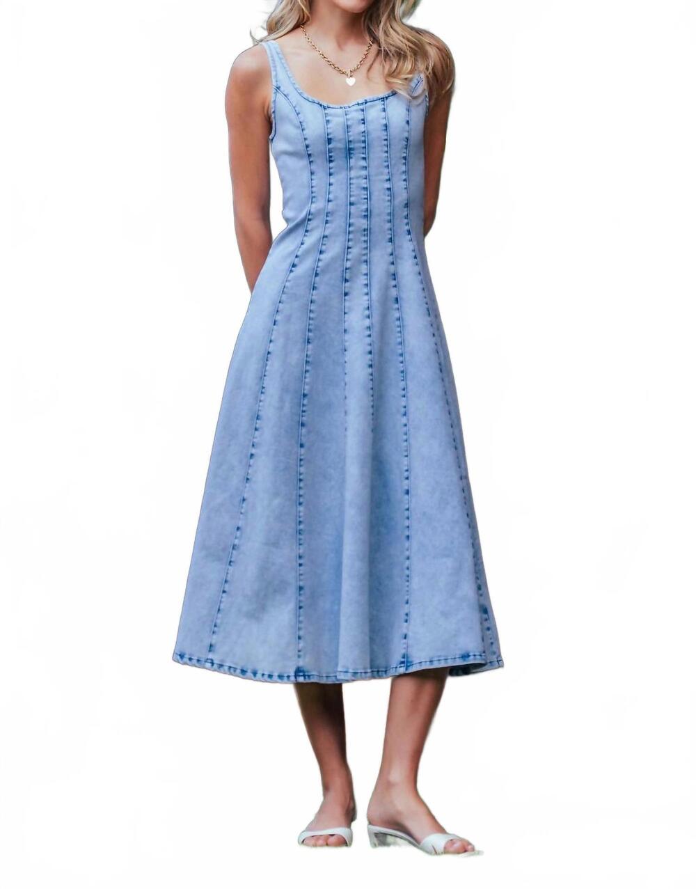 NEW URBAN DAIZY sleeveless midi dress in denim